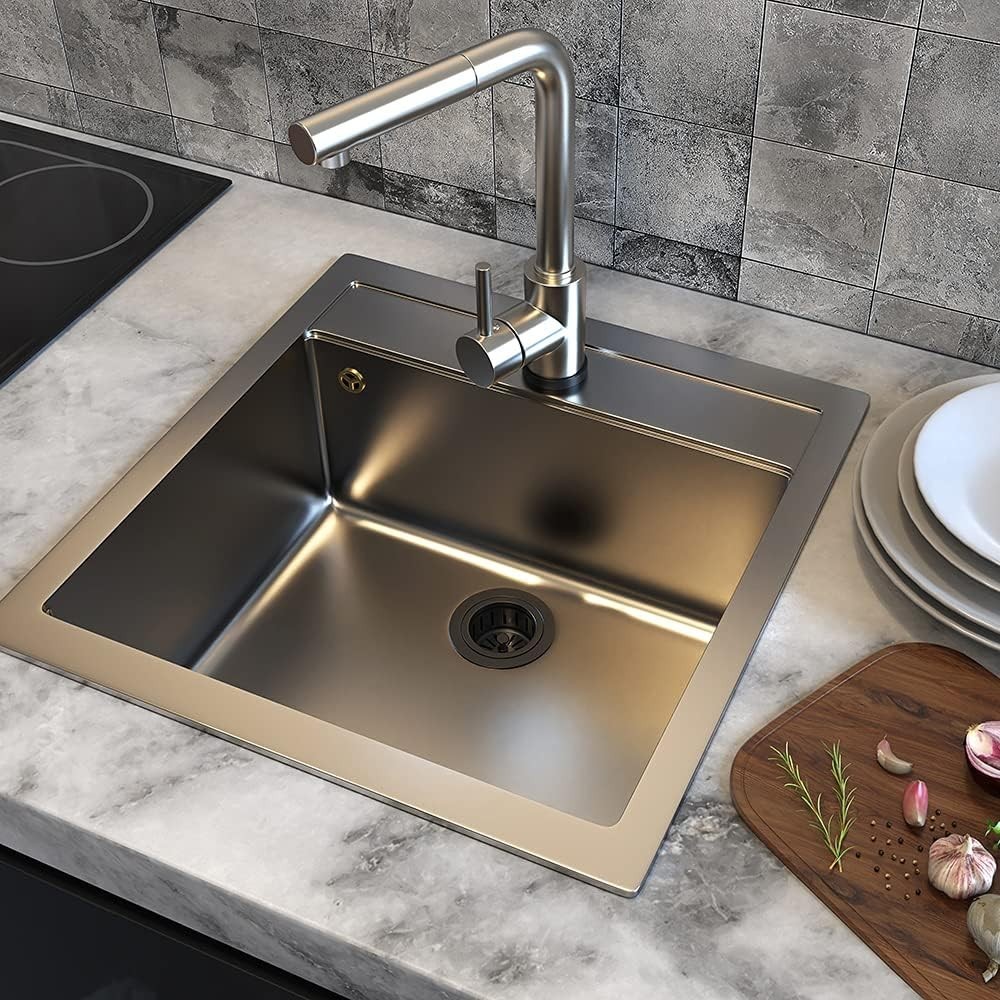 Kitchen Extended Garbage Disposal Flange Strainer Stainless Steel Flange Kit ...