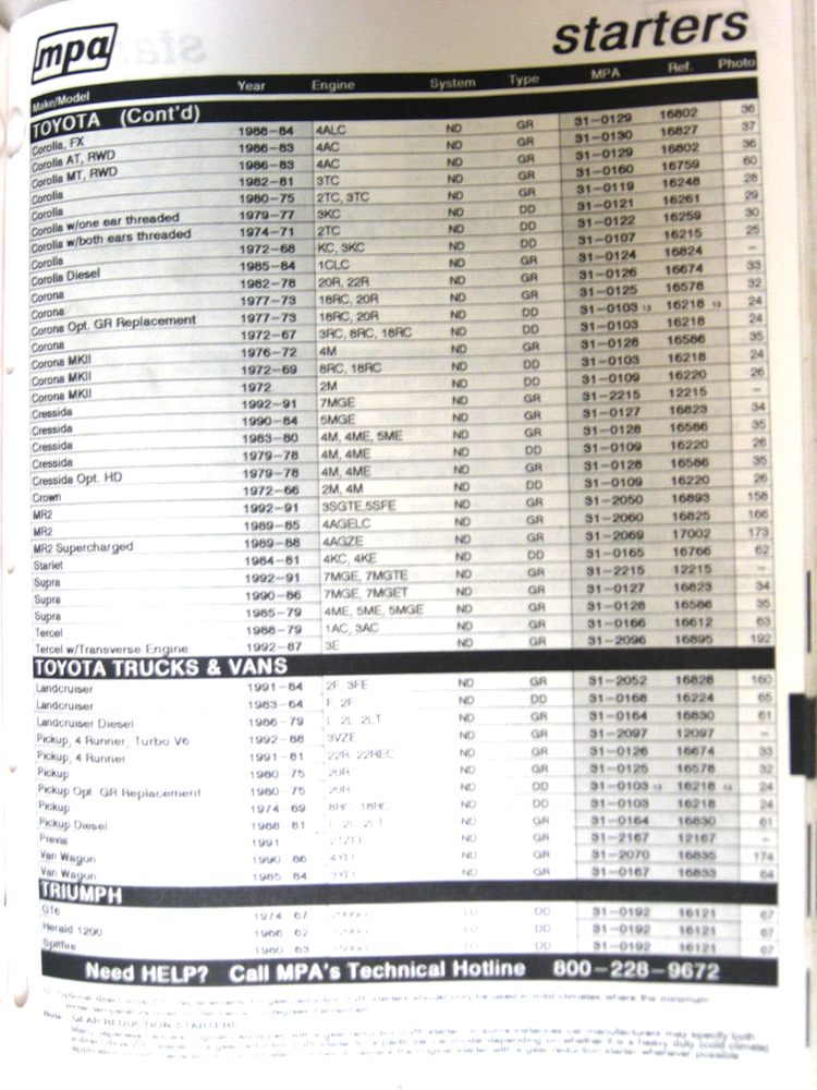 1993 MPA Alternator & Starter Catalog, 224 pages, # ASE-93