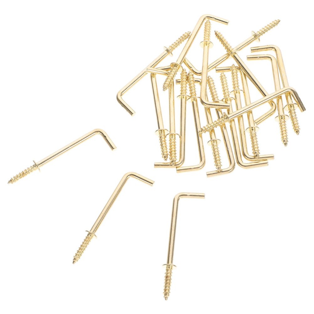 30 Pcs Right Angle Hook Heavy Duty Nails for Mirror Shaped Screw-in Hooks Kit