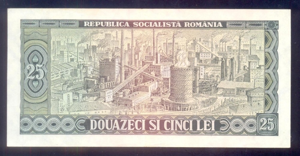 ROMANIA 25 Lei 1966 P95 Circulated