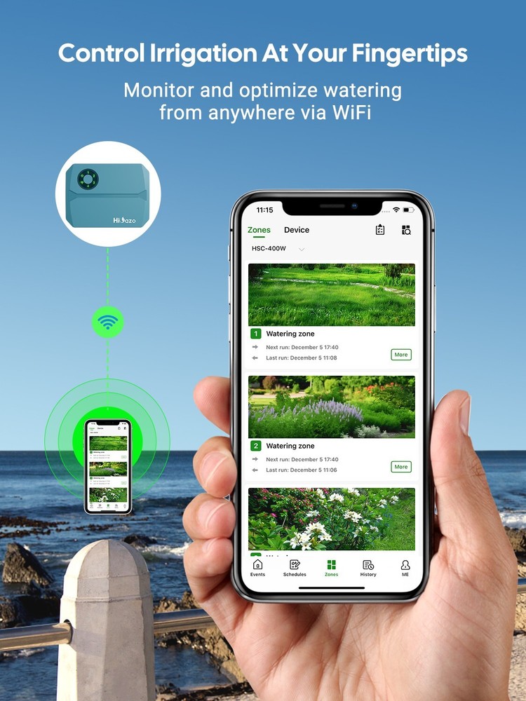 4-Zone Smart Lawn Sprinkler Controller Irrigation System Watering Schedule Timer