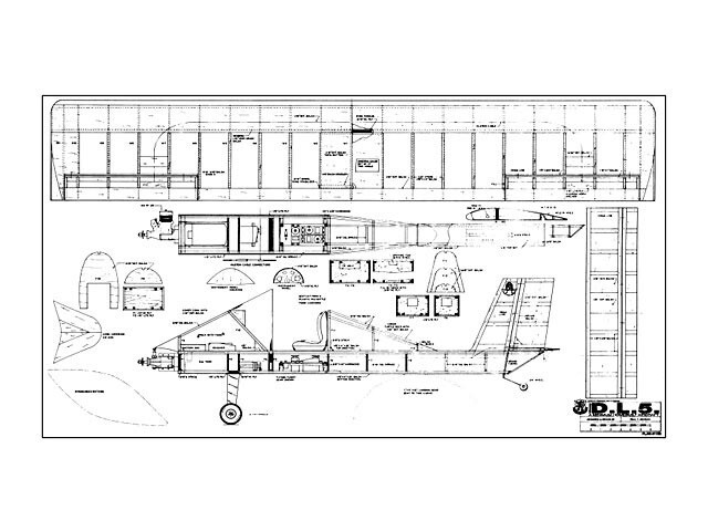 DL5 60" Wingspan RC Model Airplane Printed Plans & Templates