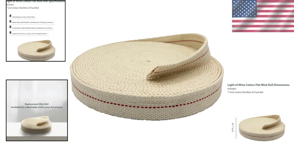 Consistent Bright Flame Wick Roll