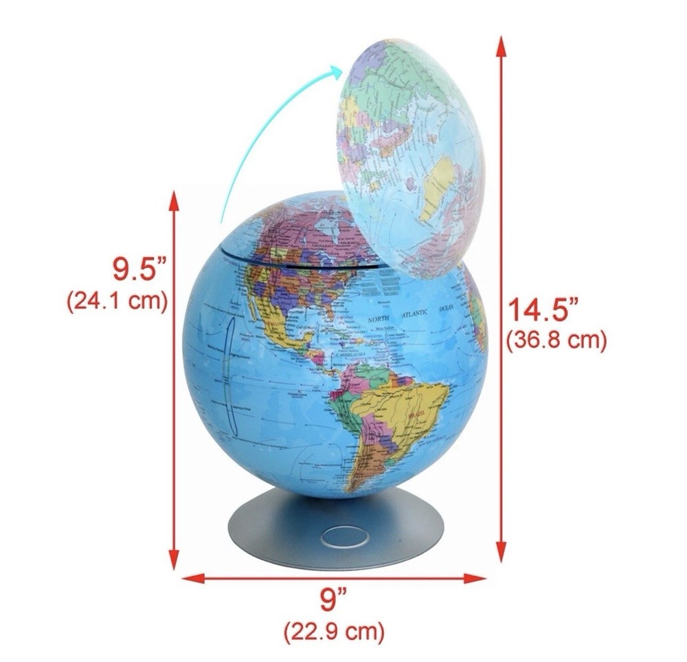 iTouchless Sensor Desktop Globe Sensor Trash Can 2.8 L - Decorative for Kitchen✅