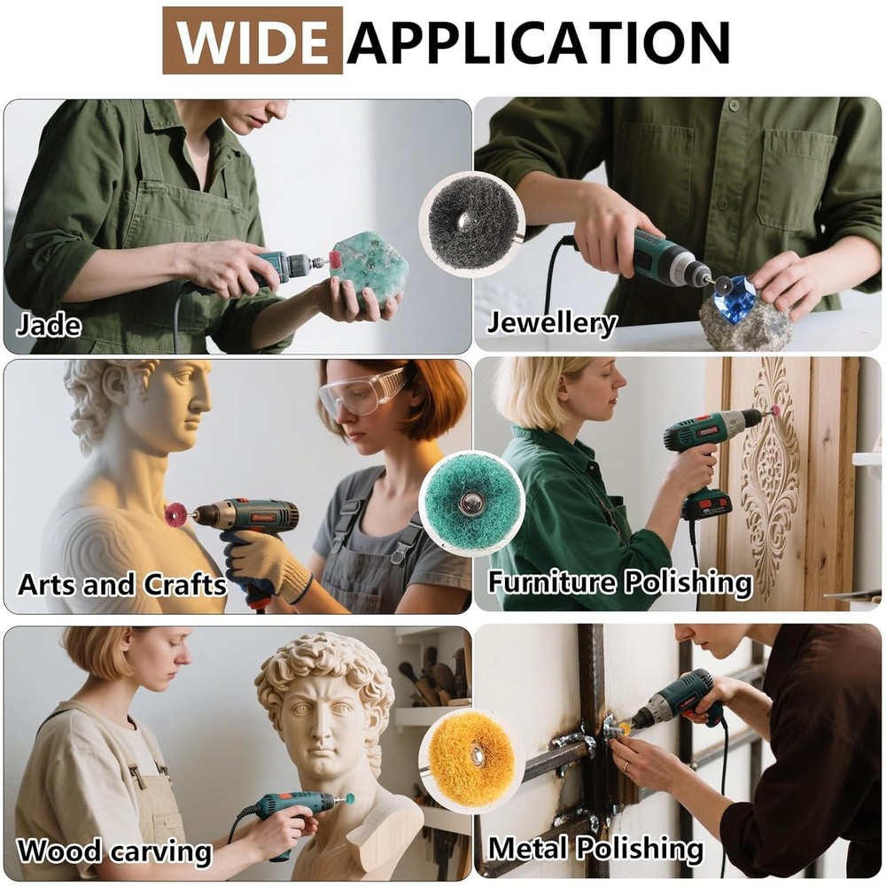 40 PCS Double-Layer Buffing Pads, Multi-Grit Abrasive Wheels...