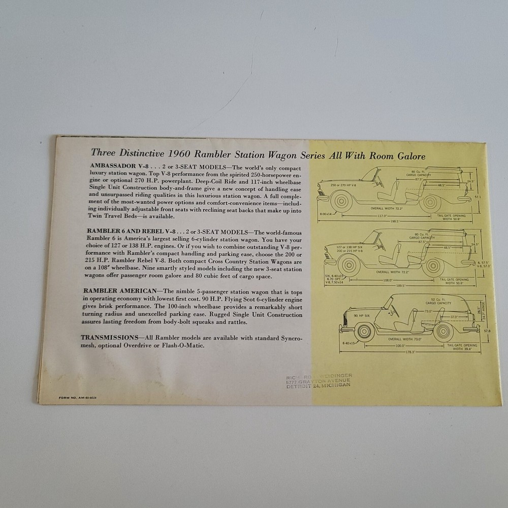 2x 1960 Ford Rambler Brochure, X-Ray