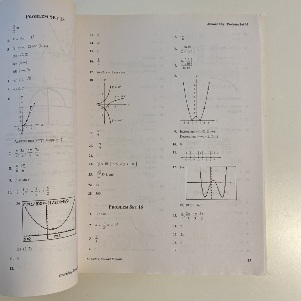 Saxon Calculus with Trigonometry and Analytic Geometry, Answer Key - Like New