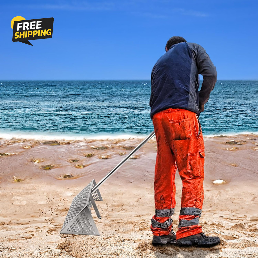 Sand Flea Rake, Durable Rake for Beach Easy to Install Sharp Teeth Wide