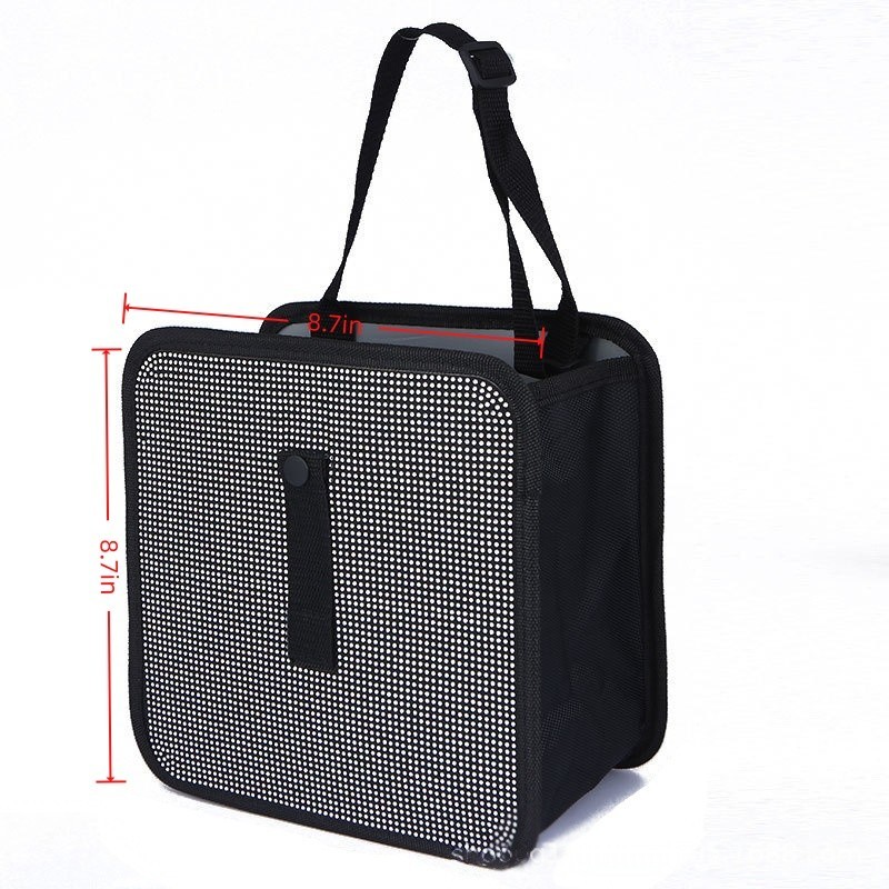 Bling Car Trash Can with Rhinestones, Foldable Hanging Bin & Multi-Functional