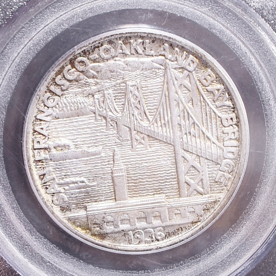 1936-S Bay Bridge Comm Silver Half Dollar - PGCS MS65 (#61399-L)