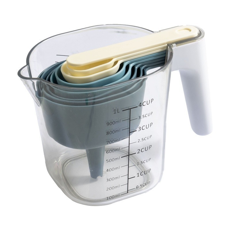9PC Stackable Measuring Set Kitchen Tool Metric Imperial Cooking Baking New