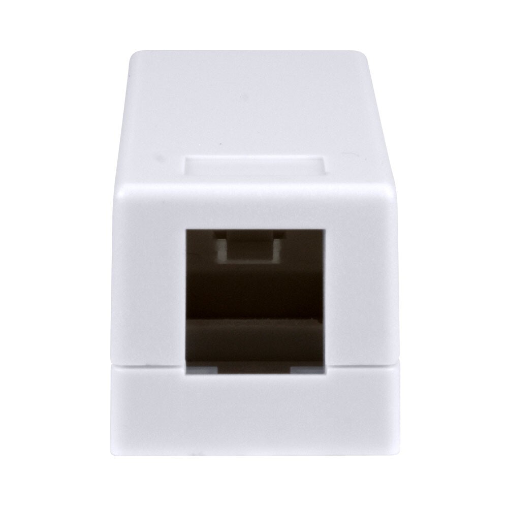 Construct Pro Single Surface-Mount Jack Box (Adhesive Back, White)