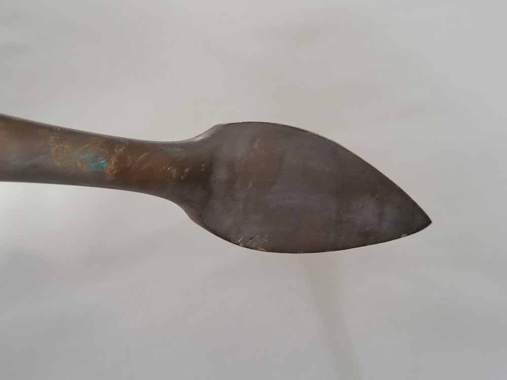 Vintage Solid Brass Arrow Point Door Handle Pull 10.25" -No Thumb Latch