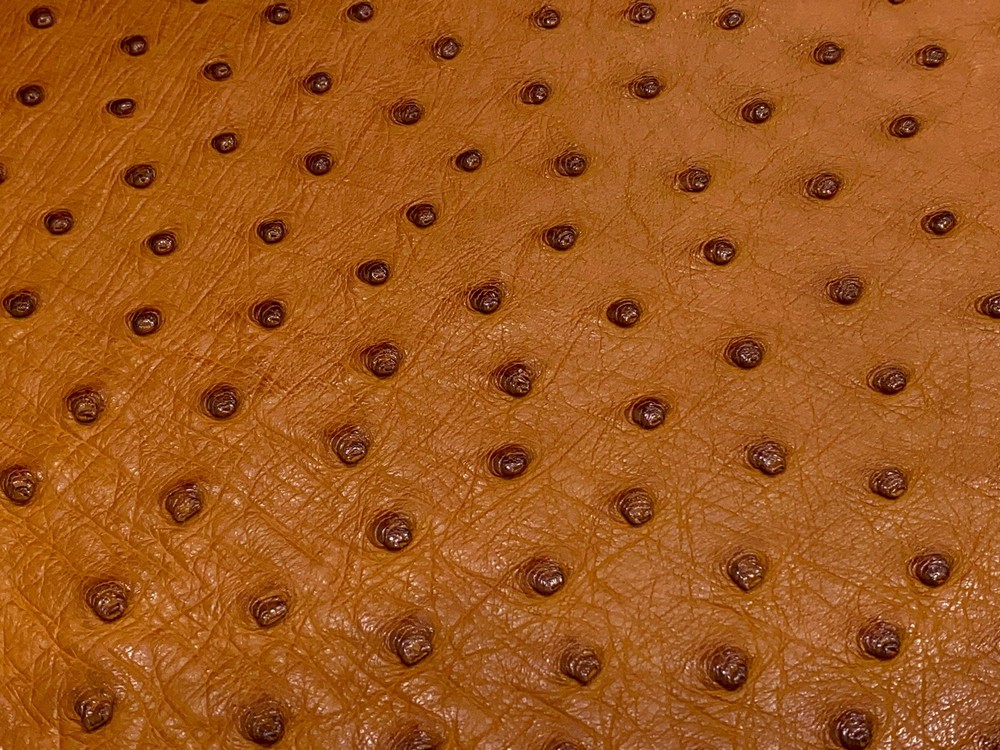 Ostrich Leather Hide Cognac Color SF