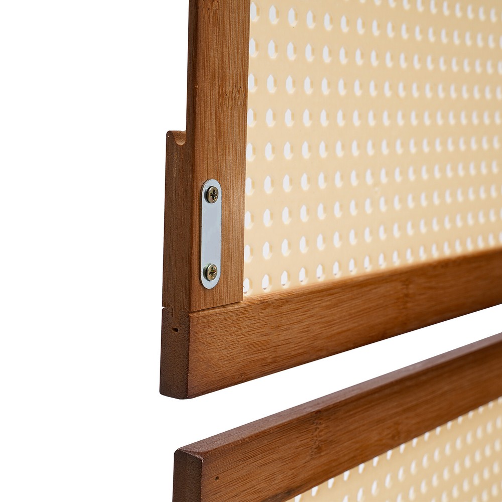 Modern Design Bamboo Bedside Table 2 Tier Nightstand Floor Standing