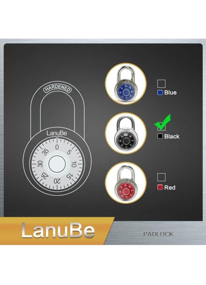 Lock Standard Dial Combination Lock, 2 inch. Wide, with Different Combination...