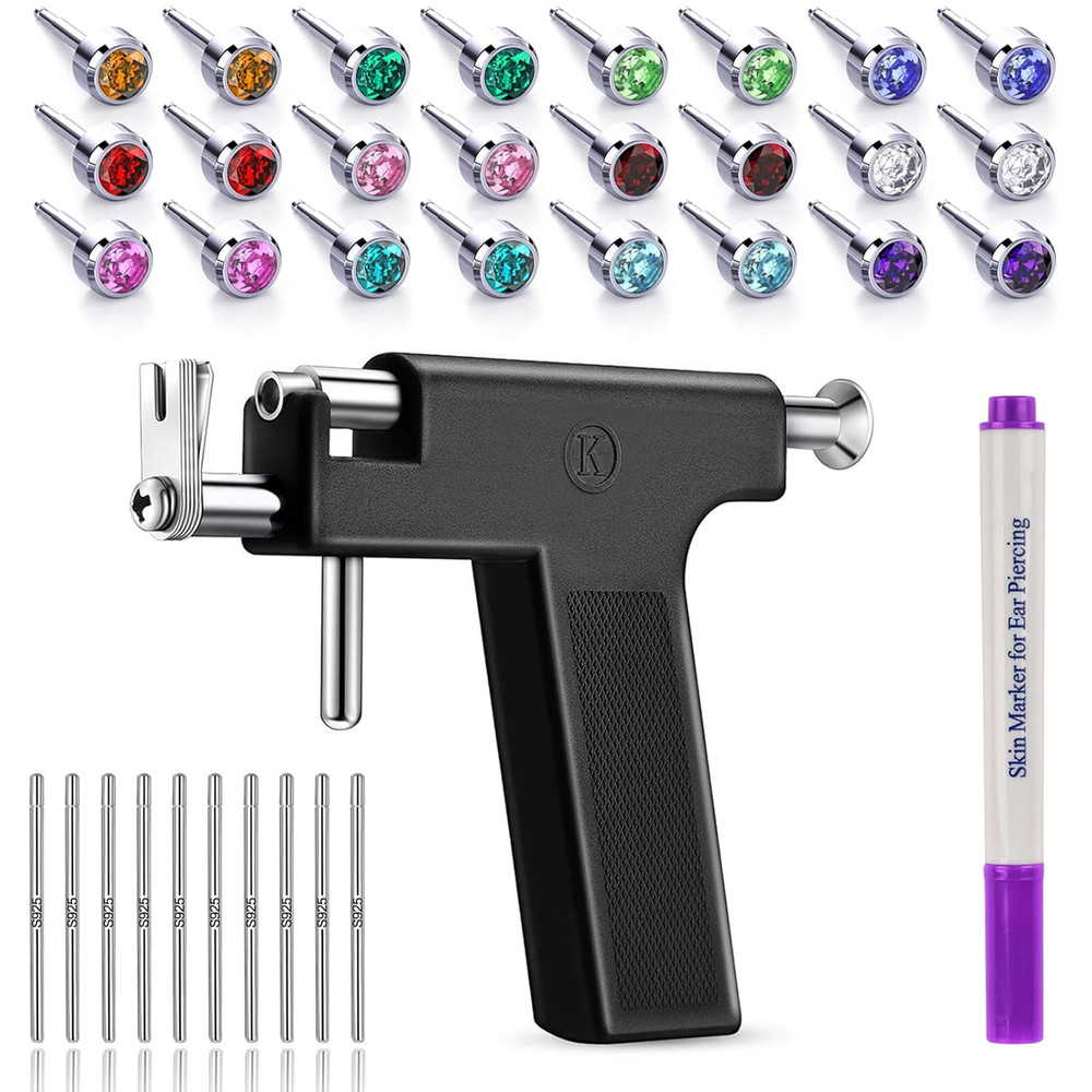Ear Piercing Gun Kit Reusable Ear Percinging Tool Professional Body Nose Lip Ear