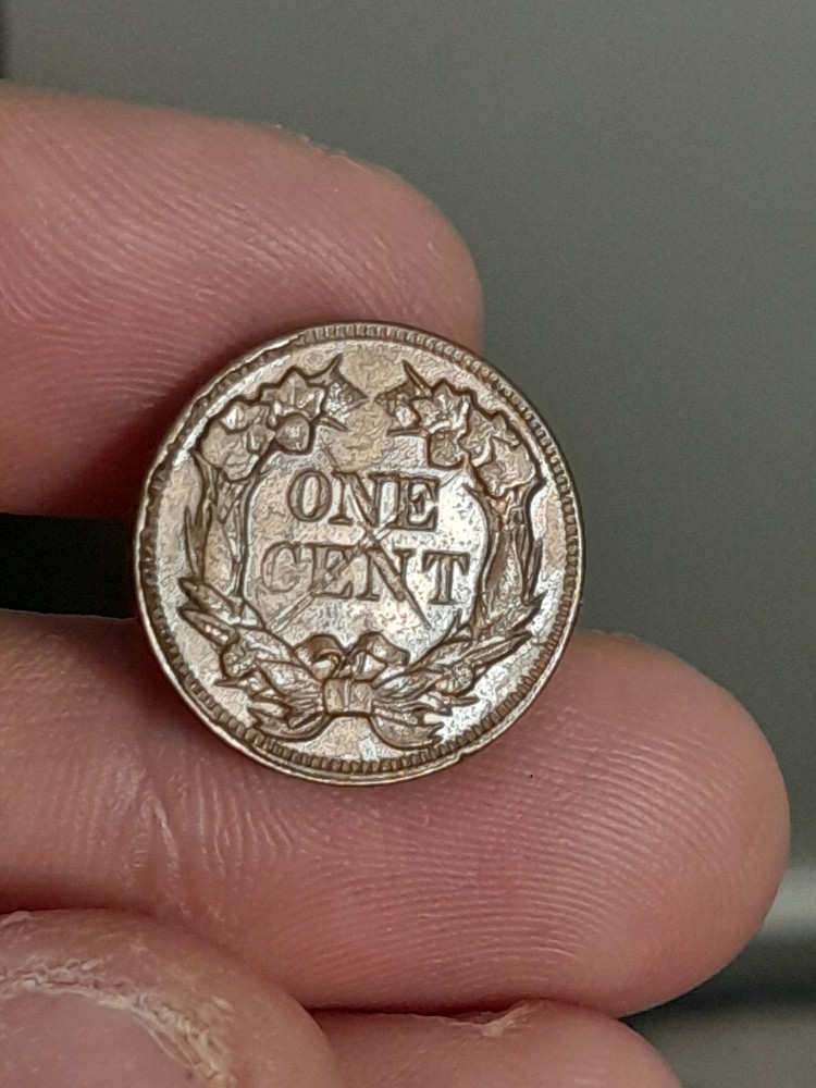 1858 Small Letters Flying Eagle Cent - AU Details (Scrached Reverse)