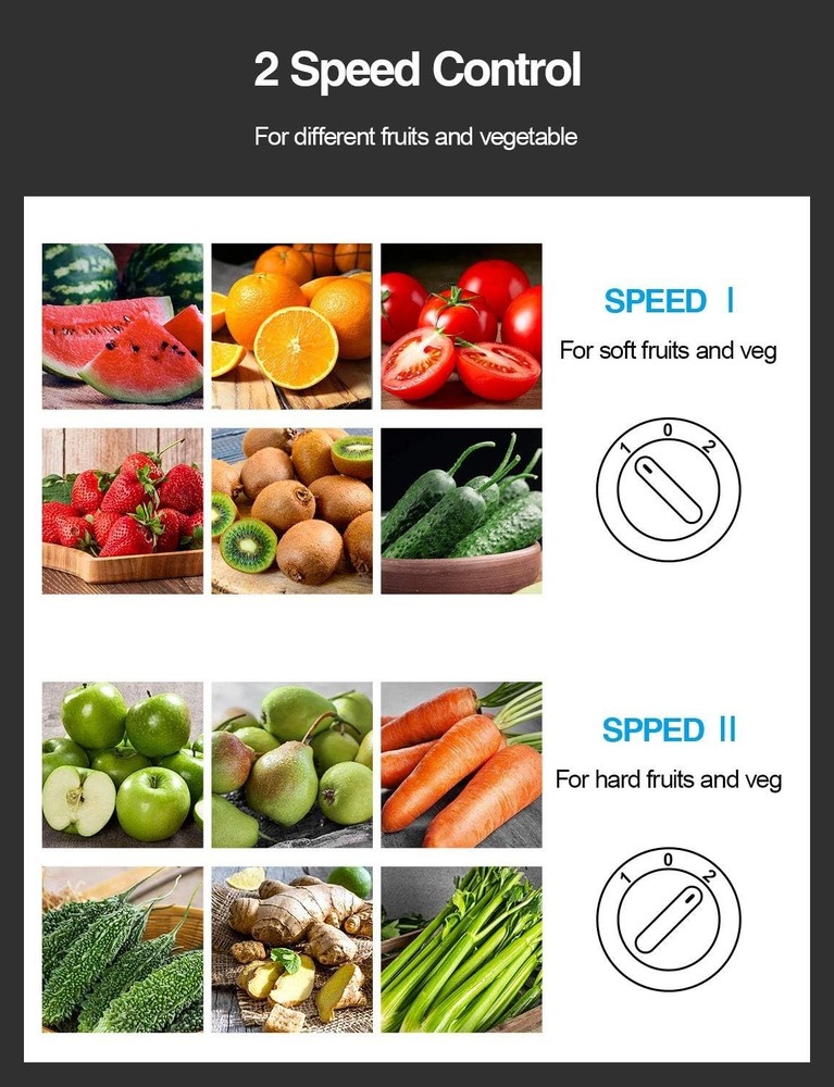 Efficient 500W Juicer Extractor - Dual Speed Control & Easy Clean Design