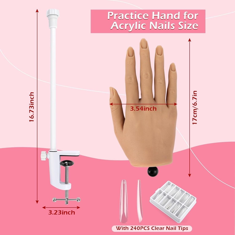Flexible Fake Training Hand for Nails