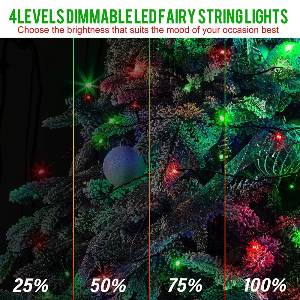 weillsnow 328 FT 1000 LED Christmas String Lights with Remote & Timer, 8 Lightin