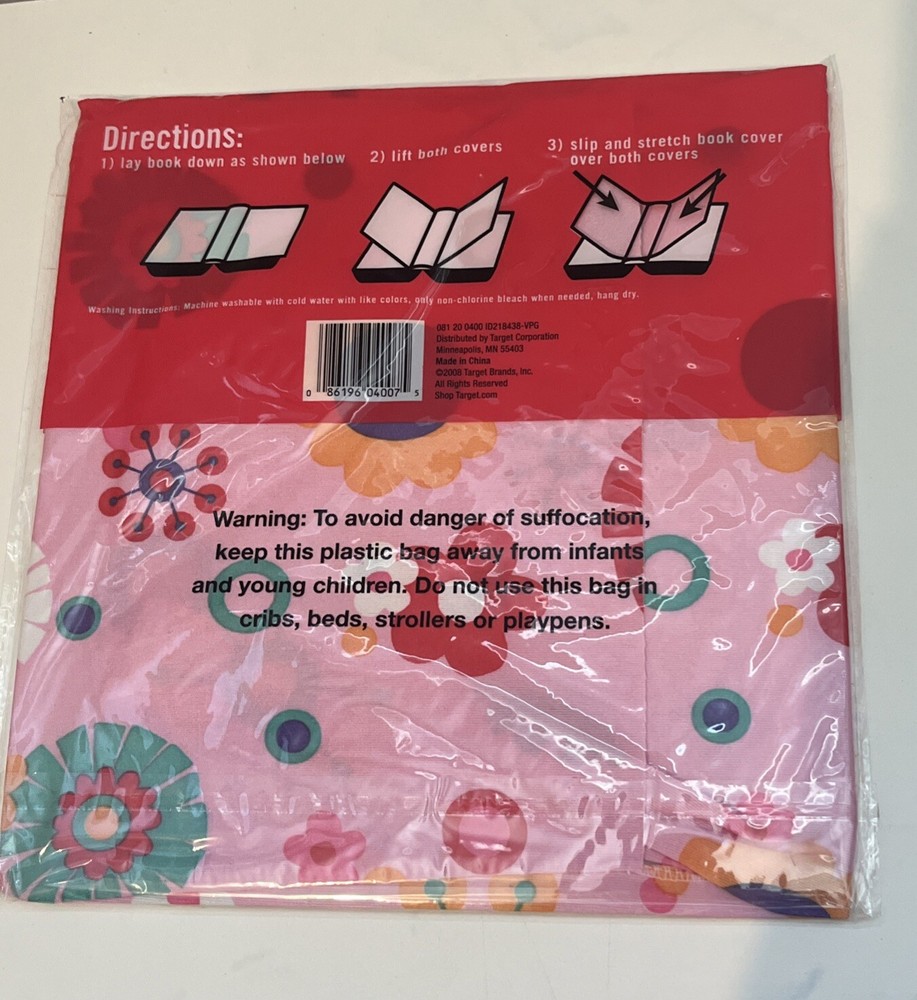4 New Target School Stretchable Bookcovers Washable Fabric Reusable Text Binder