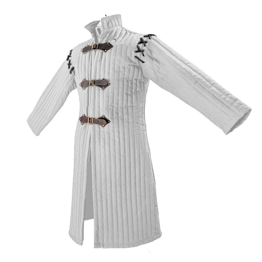 Medieval Gambeson Coat Thick Padded Armor Remove Sleeve Design Jacket Costume