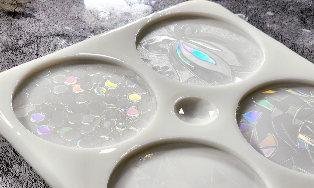 Holographic MIXED Small Coaster Silicone Mold AU
