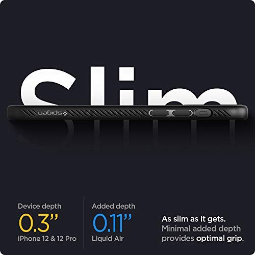 Liquid Air Armor Designed for iPhone 12 Case (2020) / Designed for Matte Black