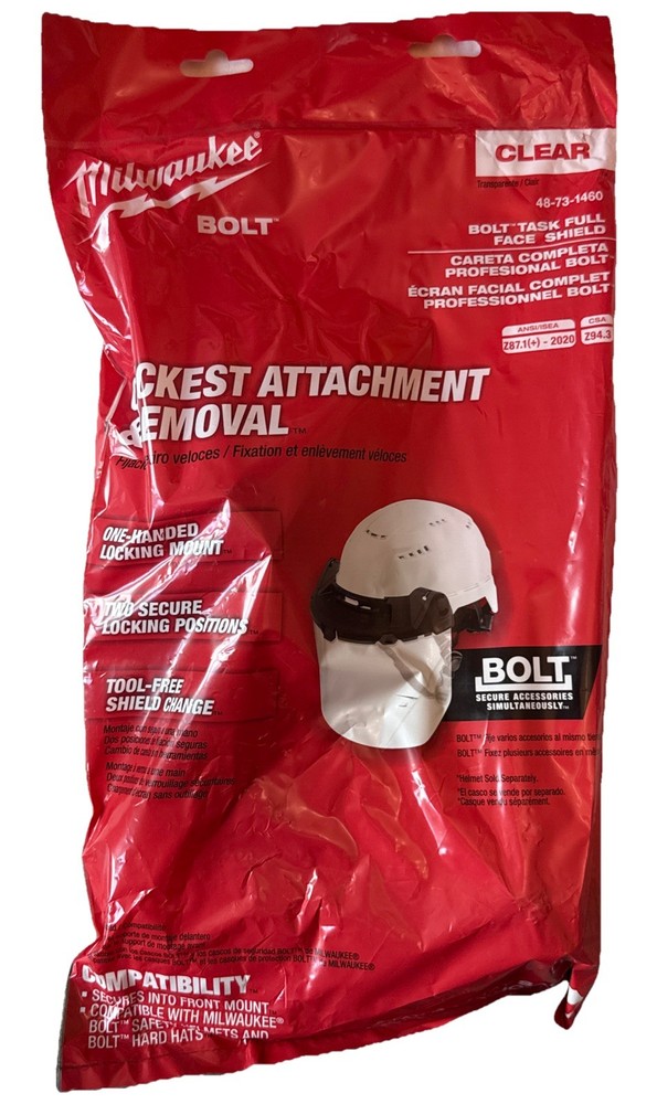 Milwaukee Tool BOLT Face Shield Clear Lens