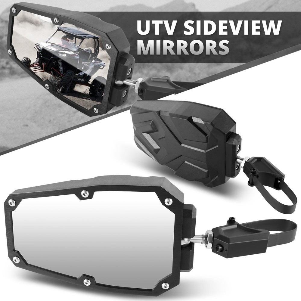 Fit Universal UTV 2" 1.75" Clamp Adjustable Sideview Mirrors Roll Cage Bar Mount