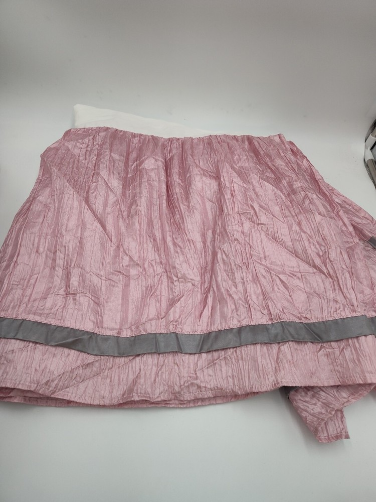 The Peanutshell Pink with Gray stripe Crib DUST RUFFLE