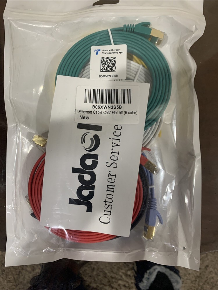 Cat 6 Ethernet Cable 5 ft 6 Color- Flat Internet Network Cable- jadaol (6pack)
