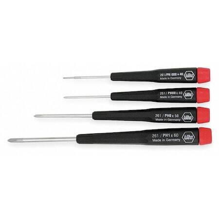 Wiha 26194 Precision Screwdriver Set,Phillips,4Pcs.