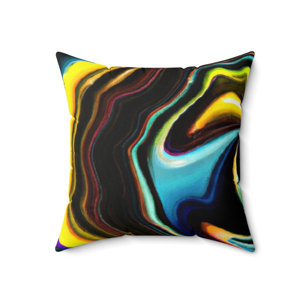 Mystical Unicorn Psychedelic Retro Boho Pattern Faux Suede Square Throw Pillow