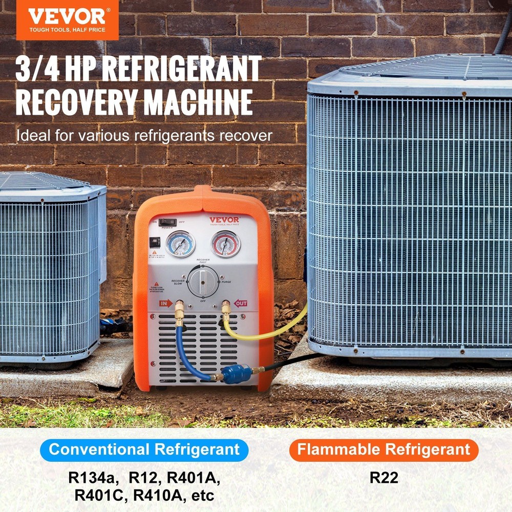 3/4HP Balanced Performance AC Recovery Machine Optimized for Quick Transfers