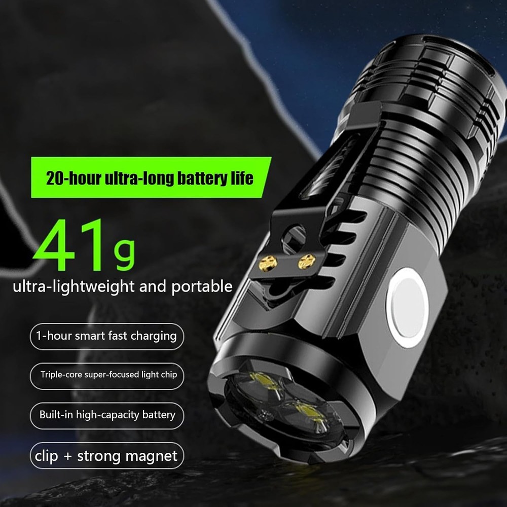 5 Pack Mini LED Flashlight - Rechargeable Waterproof Magnetic Base Night Use