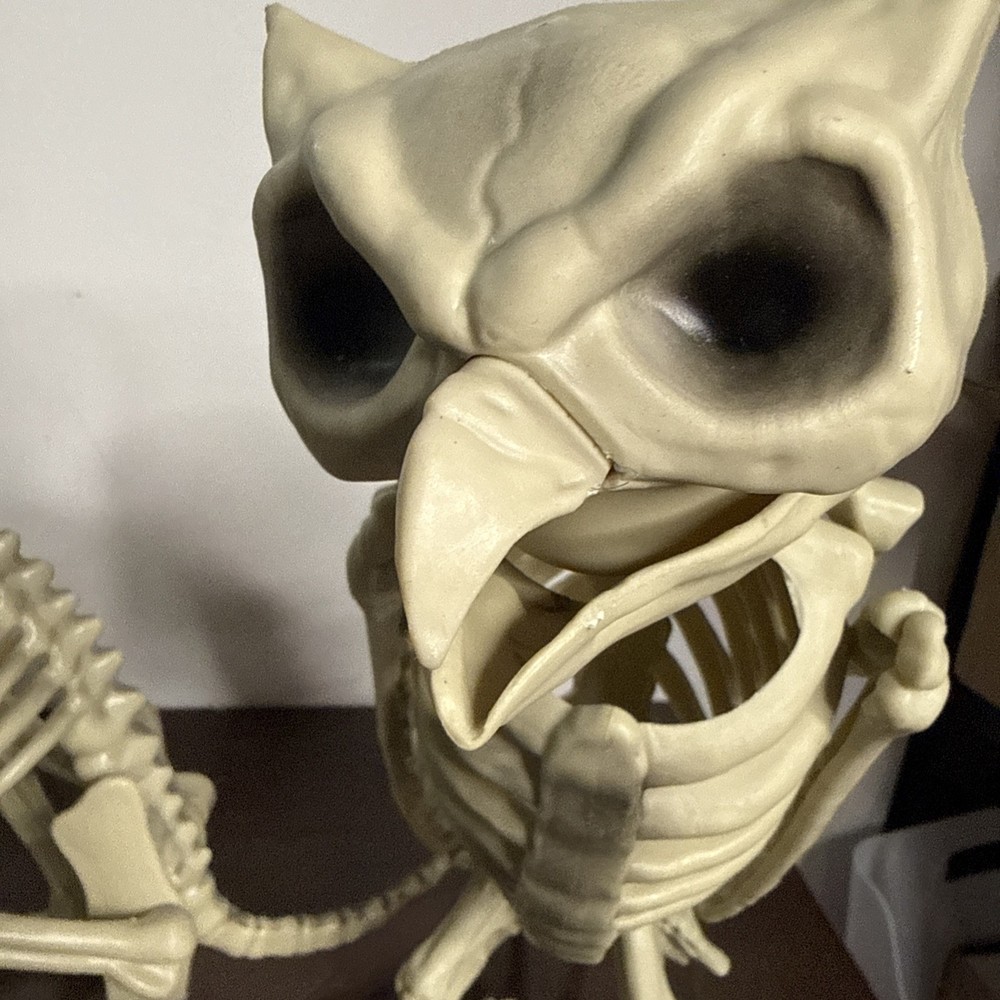 Owl & Dog Skeletons Bones 12" Spooky