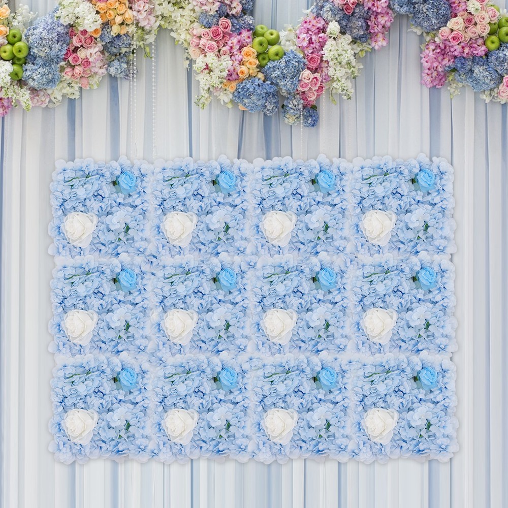 Artificial Flower Wall Panels, Artificial Flower Wall Backdrop, 12PCS Panels