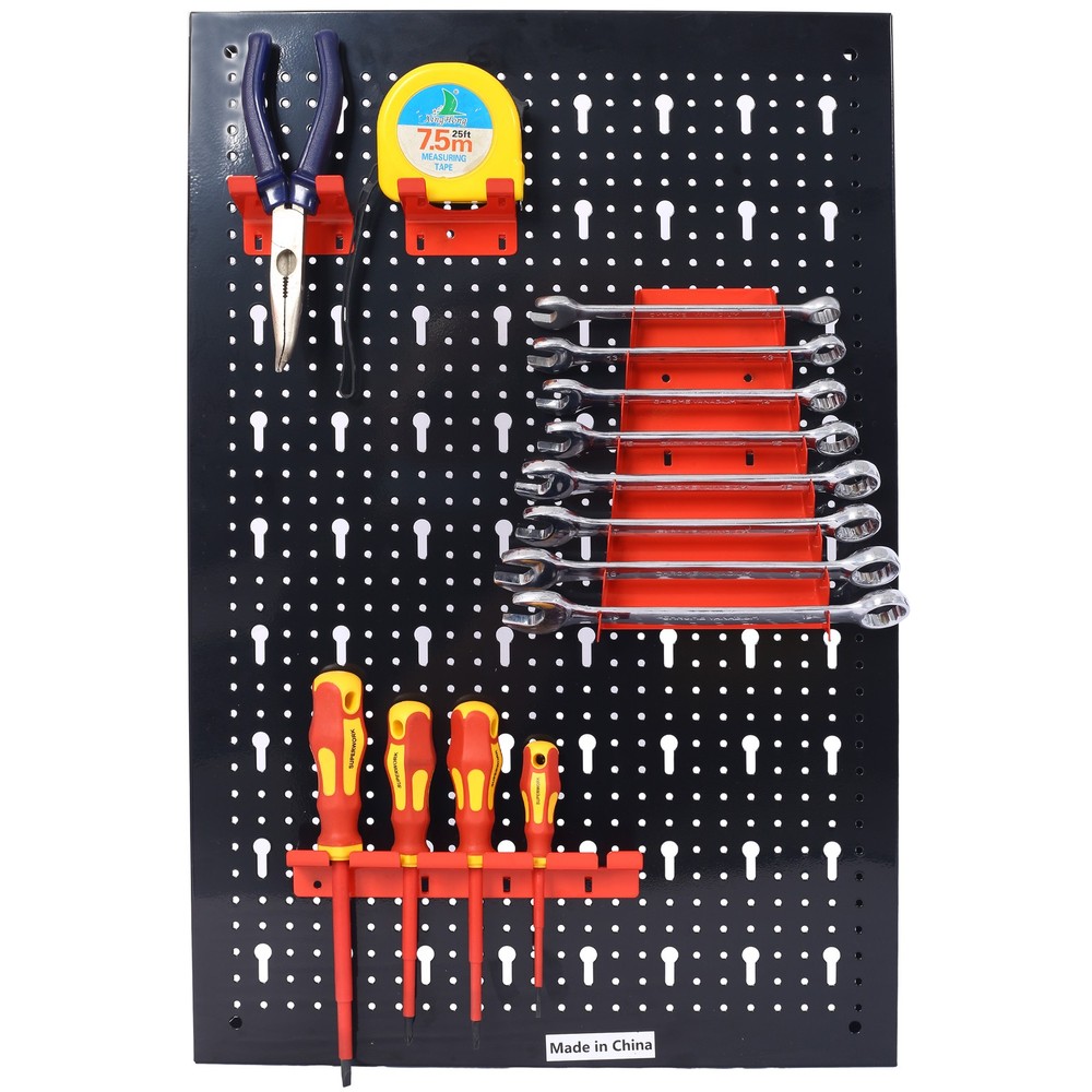Pegboard Wall Organizer, 4ft Metal Garage Pegboard Tool Organizer w/3 Pegboards