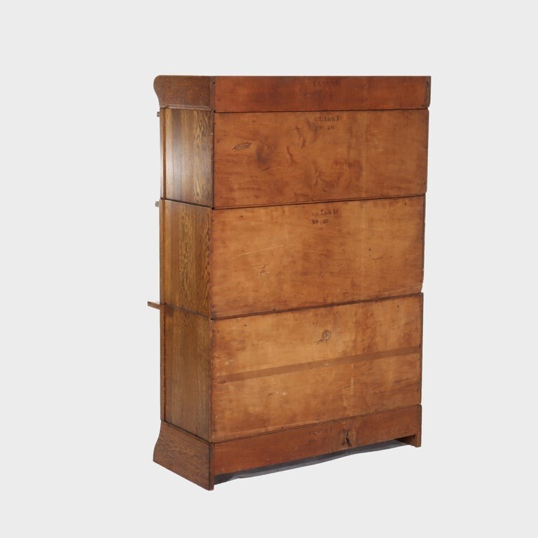 Globe Wernicke School Oak Three Stack Bookcase C1920
