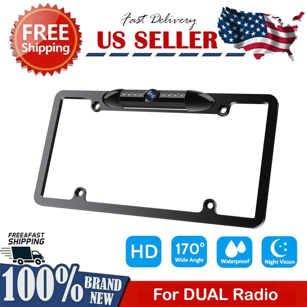 Backup Camera Rearview License Plate Frame for Dual XVM1000UI