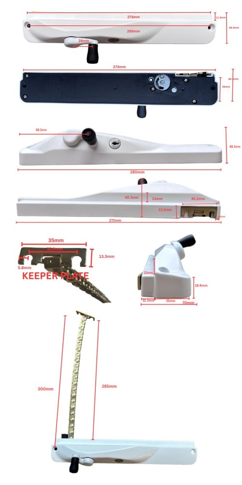 TRADEBASE Window Winder Black- Lockable Keyed Alike