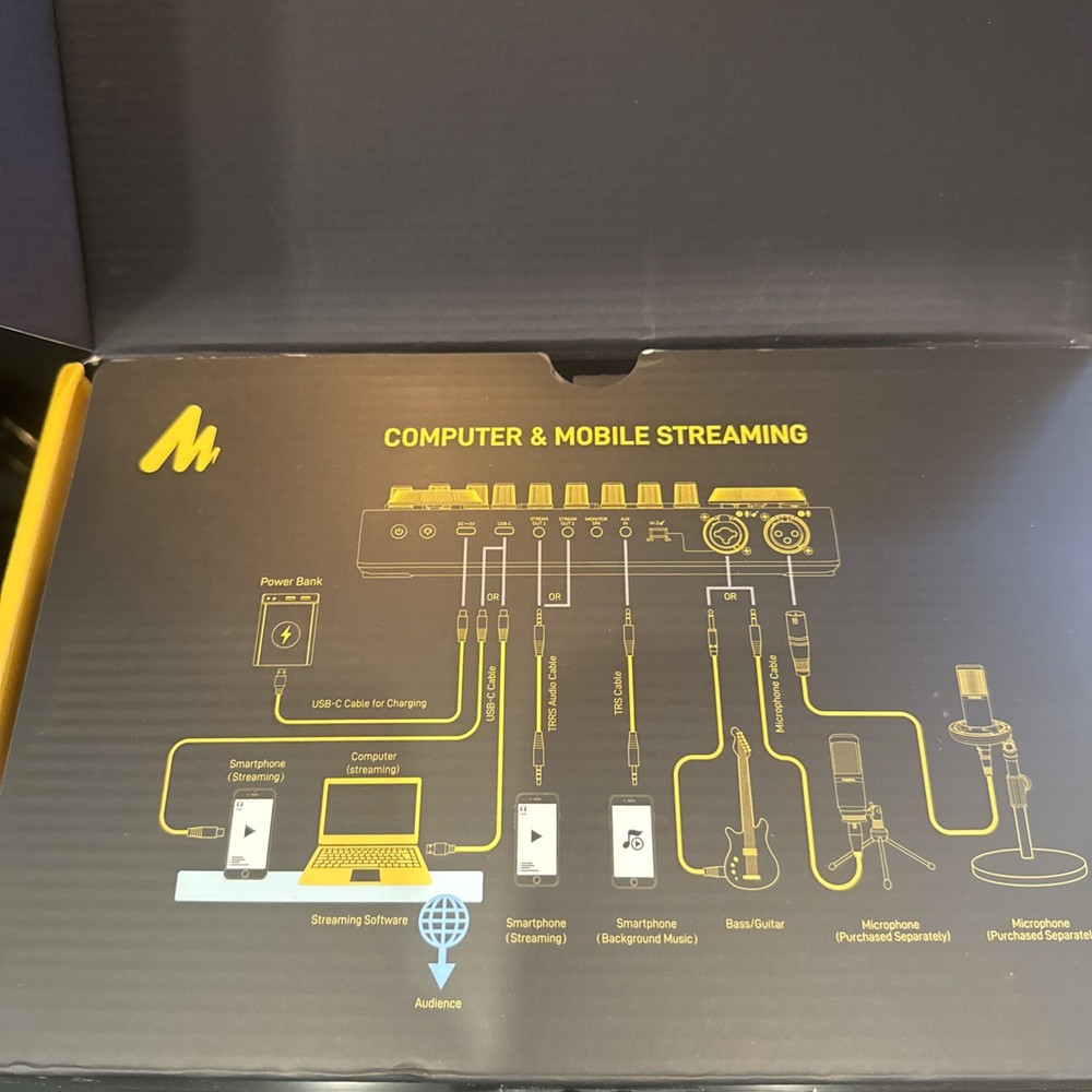 Podcast Equipment Bundle: Audio Interface mixer with Dual XLR Input for Podca...