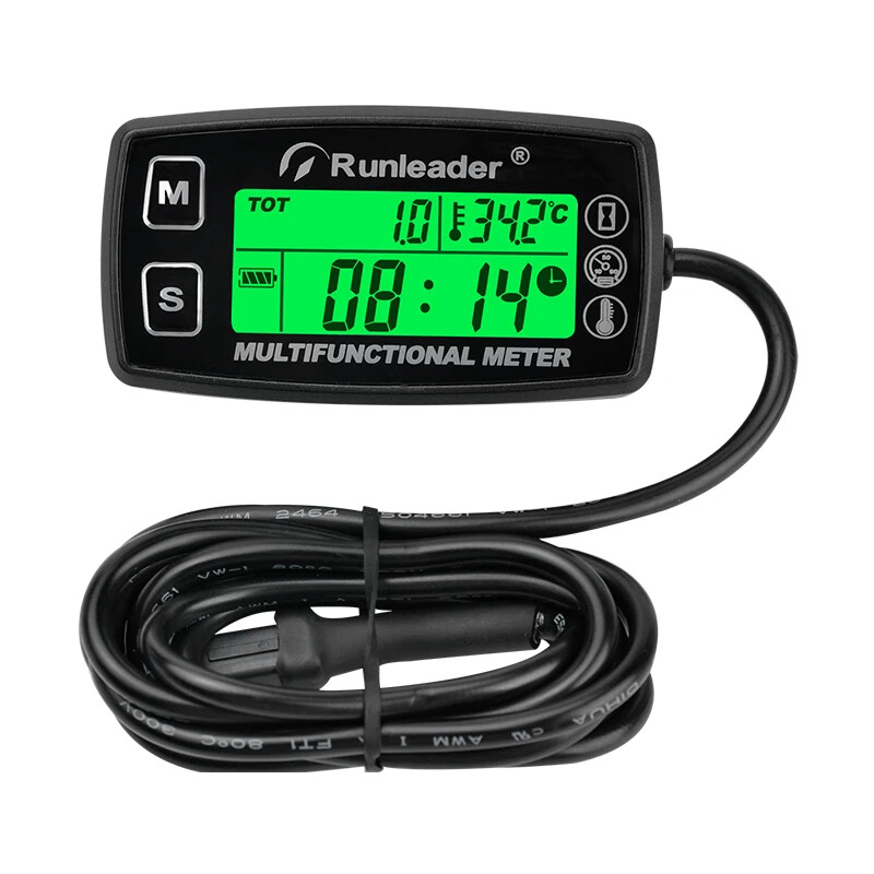 Tach Digital Meter Engine Temperature Gauge Alert RPM &Temp Backlights Display