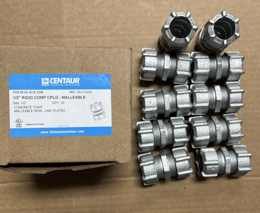 CENTAUR 1/2'' RIGID COMP CPLG- MALLEABLE (10PK)