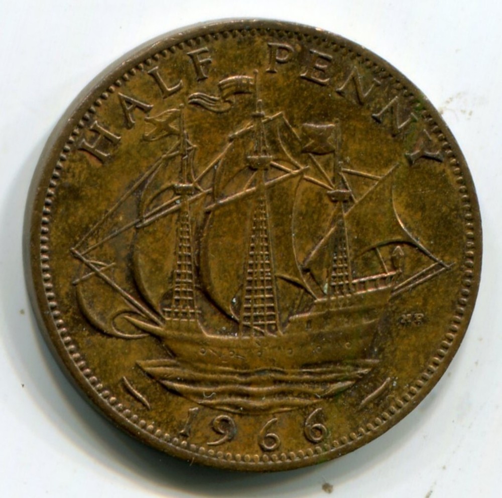 Foreign Coin - Great Britain - Half Penny (½ Penny) - 1966