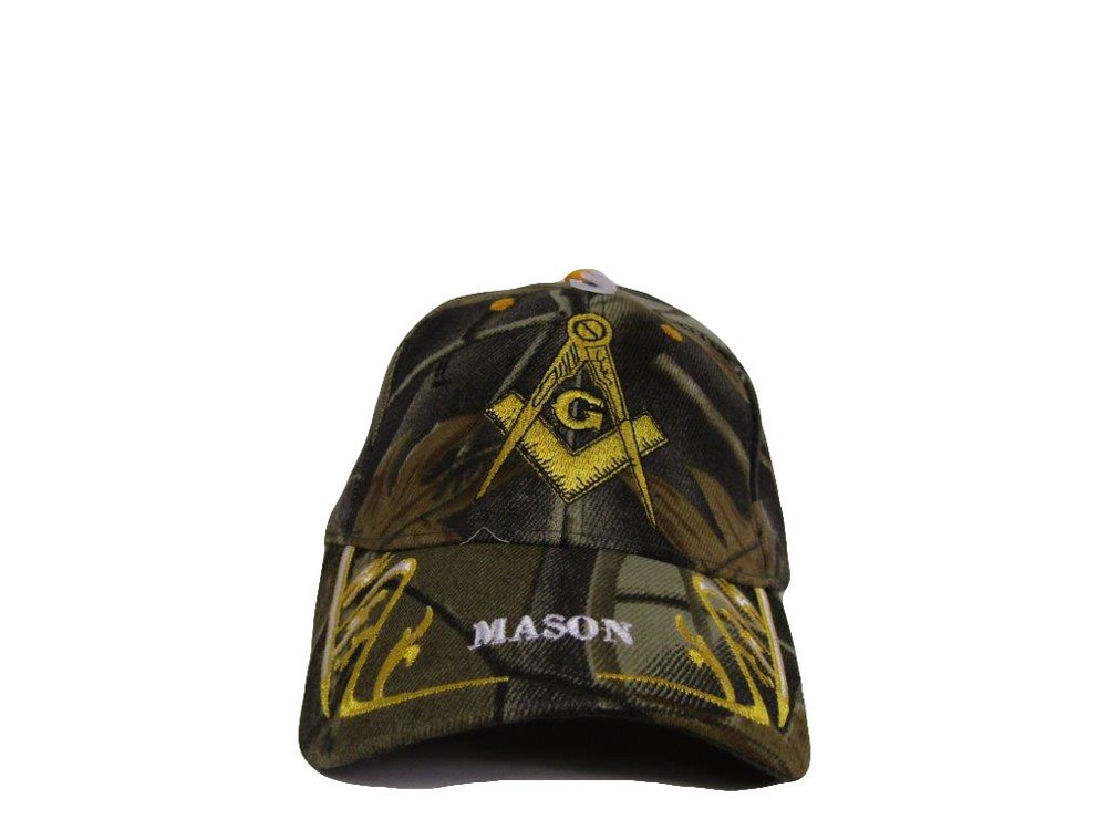Masonic Embroidered Baseball Cap Hat Camo PREMIUM