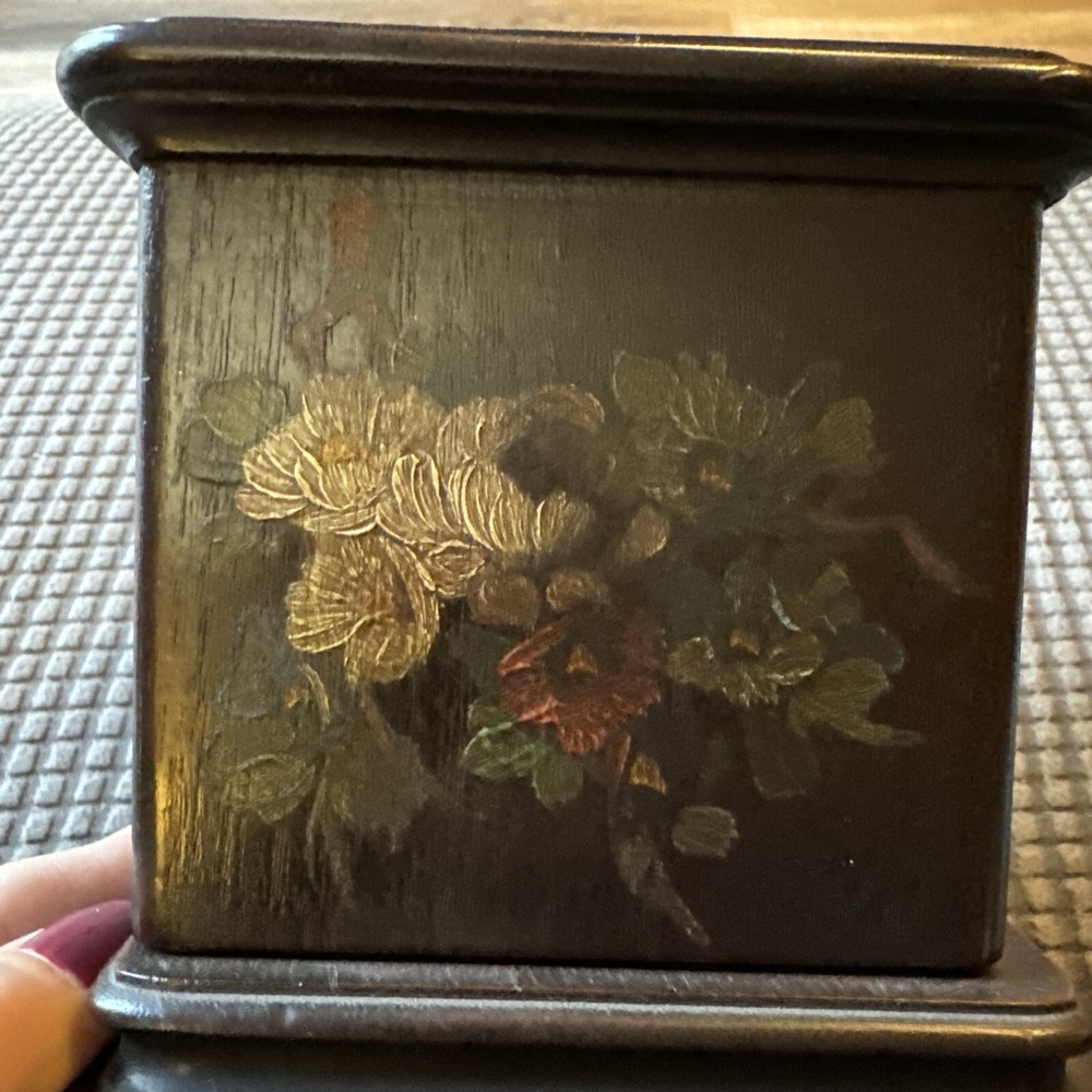 Antique Painted Wood Cigarette Dispenser