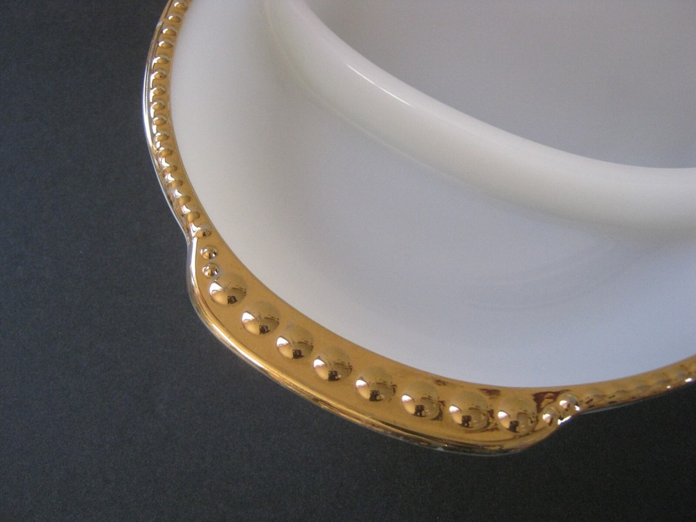 Vintage Fire King Oven Ware White Three-Part Divided Relish Dish